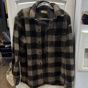 True Grit Dry Goods brown Plaid Button up Jacket Mens Medium